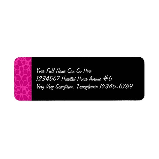 Swanky Hot Pink Leopard Print & Black Etiket (Voorkant)
