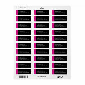 Swanky Hot Pink Leopard Print & Black Etiket (Full Sheet)