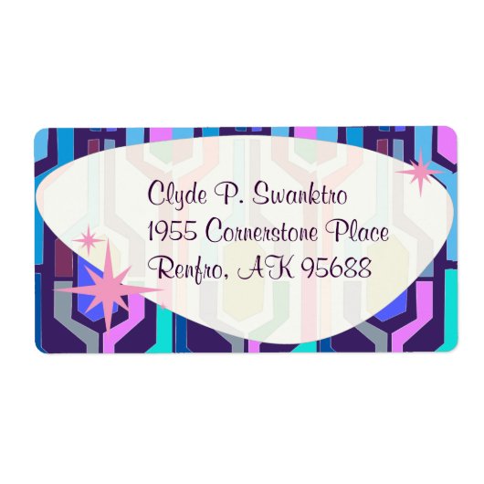 Swanky Pattern Fun Retro Luxe Art Design Etiket (Voorkant)