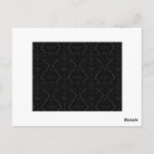 Swanky Sage Black Damask Chic Bow-kaart Briefkaart (Achterkant)