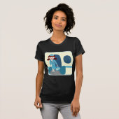 Swanky Sixties Stewardess donker T-shirt (Voorkant volledig)