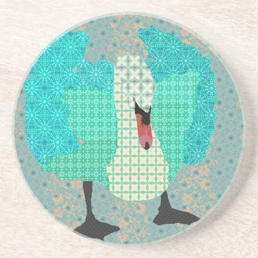 Swanky Swan II Blue Onderzetter (Voorkant)