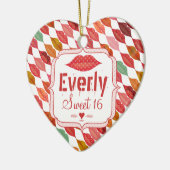 Swanky Sweet 16 Kerstversieringen Keramisch Ornament (Links)