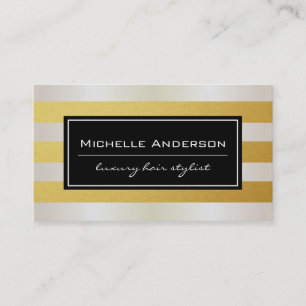 Swanky White Gold en Gold Stripes Visitekaartje