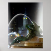 Swann Fountain met City Hall Print (Voorkant)