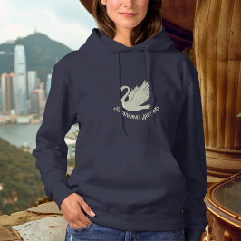 Swanning – Elegant Cream Swan Hoodie