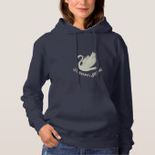 Swanning – Elegant Cream Swan Hoodie (Voorkant)