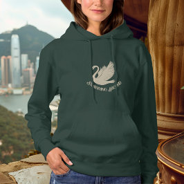 Swanning – Elegante Champagne Gouden Zwaan Hoodie