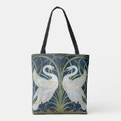 Swans Art Deco Nouveau Walter Crane Victoriaans Tote Bag (Achterkant)