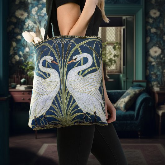 Swans Art Deco Nouveau Walter Crane Victoriaans Tote Bag