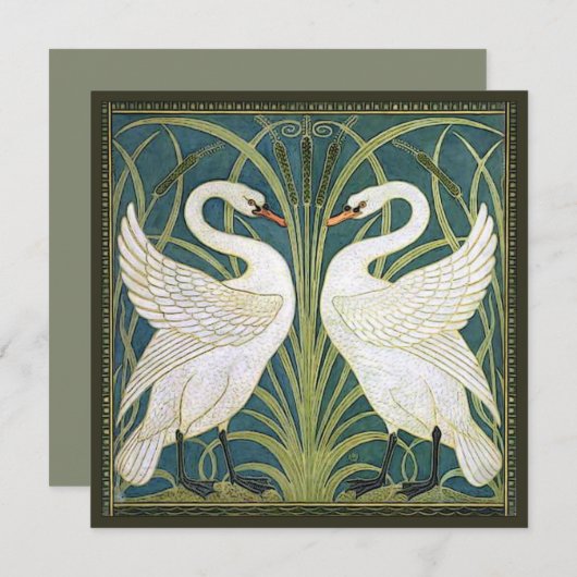  Swans Bridal Shower Kaart (Voorkant / Achterkant)