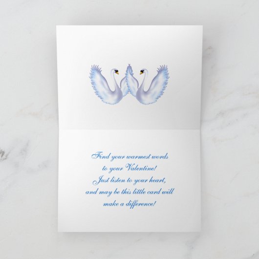 Swan's bruiloft feestdagen kaart (Binnen)