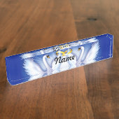 Swan's bruiloft naambordje (Zijkant)