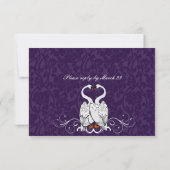Swans Damask Paarse Brocade rsvp (Achterkant)