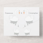 Swans Design Wedding All In One Uitnodiging (Achterkant)