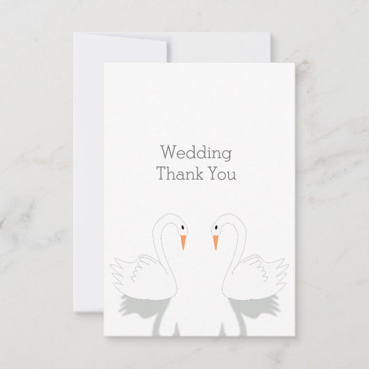 Swans Design Wedding Bedankkaart (Voorkant)