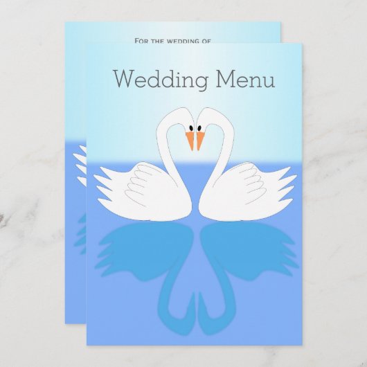 Swans Design Wedding Menu (Voorkant / Achterkant)