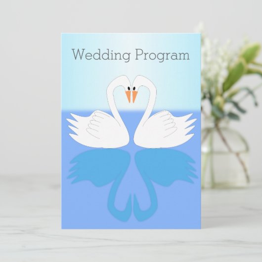 Swans Design Wedding Program (Staand voorkant)