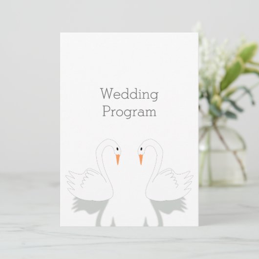 Swans Design Wedding Program (Staand voorkant)