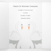 Swans Design Wedding Program Drieluik Programma (Binnenkant midden)