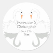 Swans Design Wedding Ronde Sticker (Voorkant)