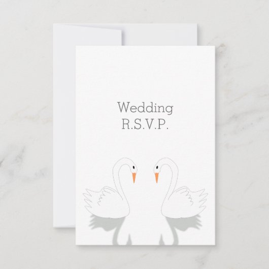 Swans Design Wedding RSVP Kaartje (Voorkant)