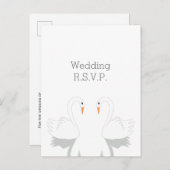 Swans Design Wedding RSVP Uitnodiging Briefkaart (Voorkant / Achterkant)