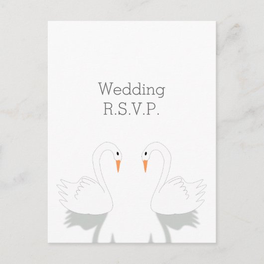 Swans Design Wedding RSVP Uitnodiging Briefkaart (Voorkant)