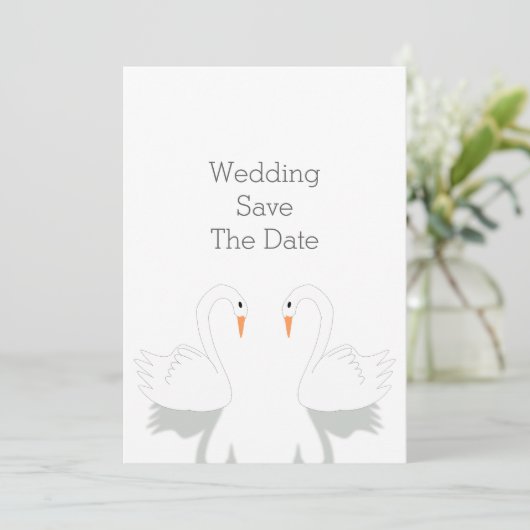 Swans Design Wedding Save The Date (Staand voorkant)