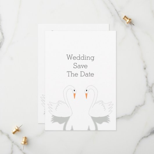 Swans Design Wedding Save The Date (Voorkant / Achterkant in situ)