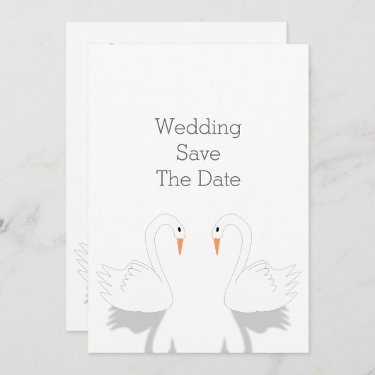Swans Design Wedding Save The Date (Voorkant / Achterkant)