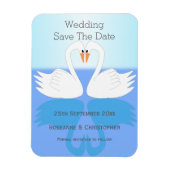 Swans Design Wedding Sla de datum op Magneet (Verticaal)
