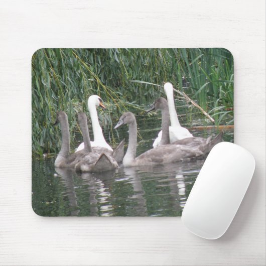 Swans en Cygnets Mousepad Muismat (Met muis)