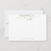 Swans Floral Monogram Crest Wedding Bedankkaart (Achterkant)
