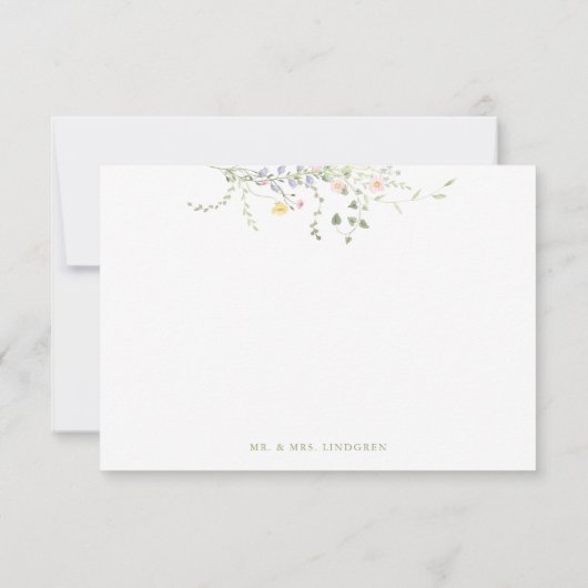 Swans Floral Monogram Crest Wedding Bedankkaart (Achterkant)