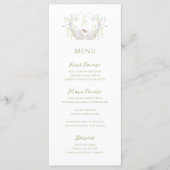 Swans Floral Monogram Crest Wedding  Menu (Voorkant)