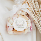 Swans Floral Monogram Crest Wedding  Ronde Sticker