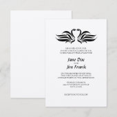 Swans Formal Wedding Uitnodiging (Voorkant / Achterkant)
