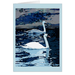 Swans grafische kunstkaart