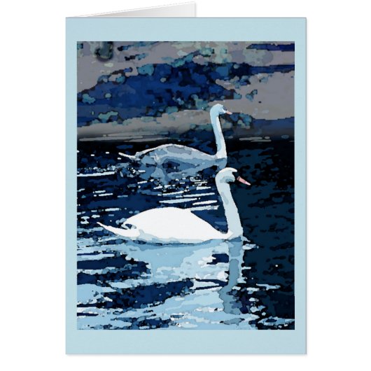 Swans grafische kunstkaart (Voorkant)