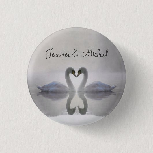 Swans in Love ~ Button (Voorkant)