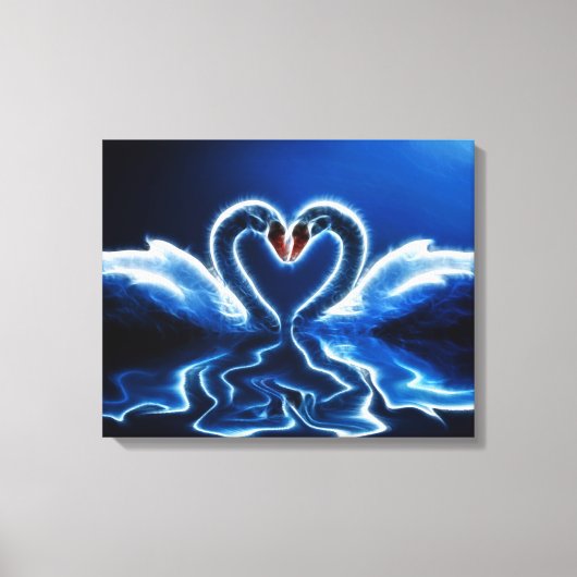 Swans in Love Wrapped Canvas Afdruk (Voorkant)