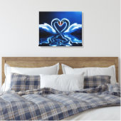 Swans in Love Wrapped Canvas Afdruk (Insitu (Slaapkamer))