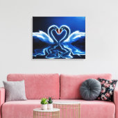 Swans in Love Wrapped Canvas Afdruk (Insitu (Woonkamer))