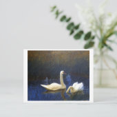 Swans in Reeds (1907) door Bruno Liljefors. Briefkaart (Staand voorkant)