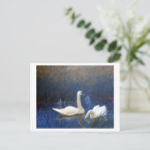 Swans in Reeds, Bruno Liljefors Briefkaart (Staand voorkant)