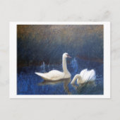 Swans in Reeds, Bruno Liljefors Briefkaart (Voorkant)