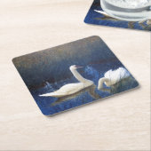 Swans in Reeds, Bruno Liljefors Kartonnen Onderzetters (Schuin)