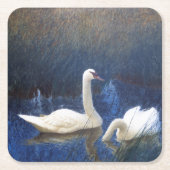Swans in Reeds, Bruno Liljefors Kartonnen Onderzetters (Voorkant)