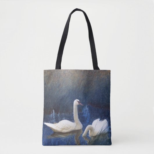 Swans in Reeds, Bruno Liljefors Tote Bag (Voorkant)